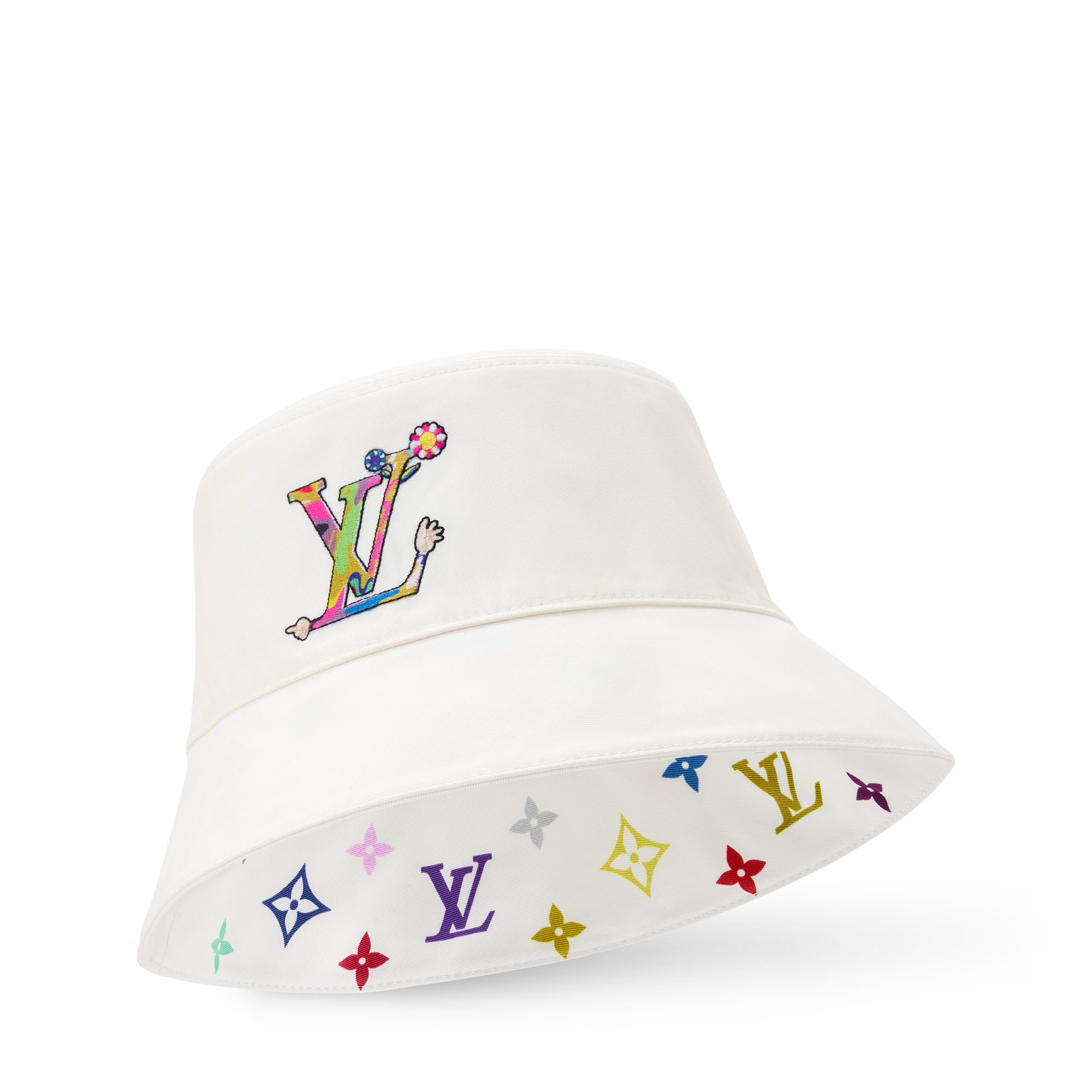 ルイヴィトン　LVロゴ　バケットハット　ホワイト　Sサイズ　M77574 ルイヴィトン LVロゴ バケットハット ホワイト Sサイズ M77574 楽天